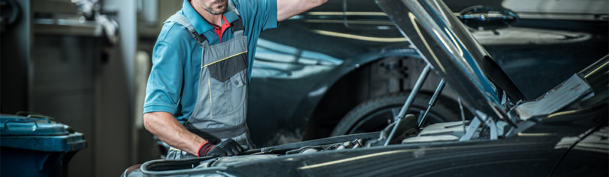 Mechanic doing an MOT inspection on a vehicle - MOT Catford